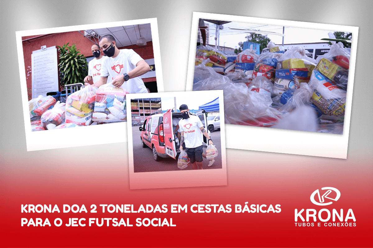 Krona doa 2 toneladas em cestas básicas para o JEC Futsal Social