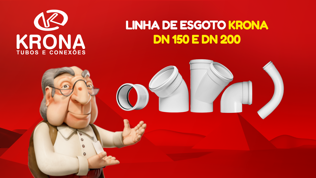 Linha de Esgoto com opções DN 150 e DN 200