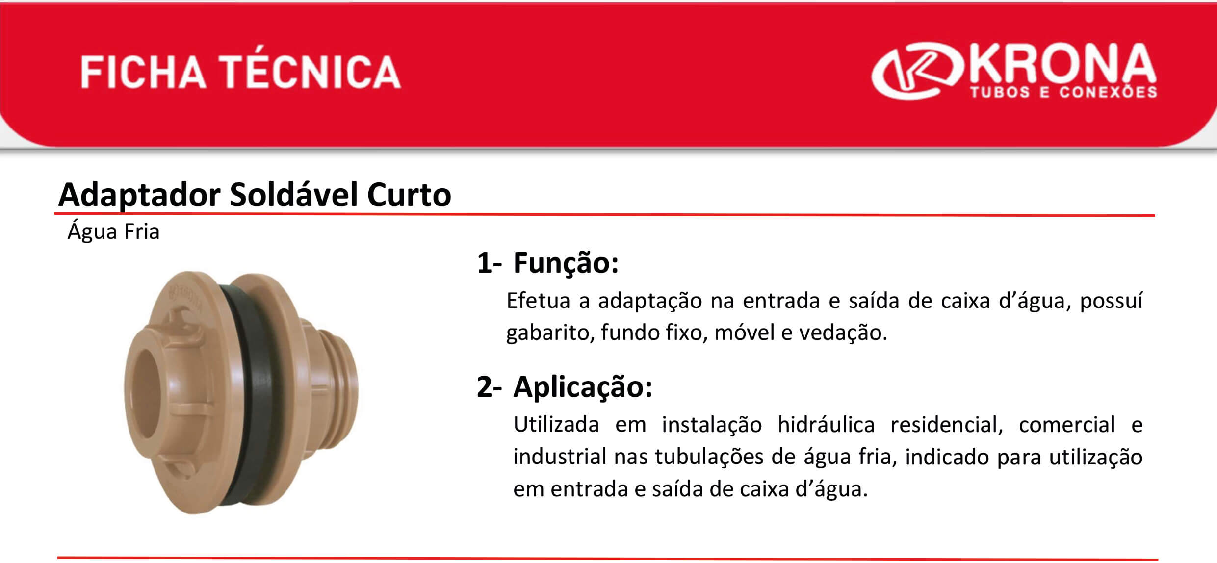 Ficha Técnica – Adaptador para Caixa d’água Soldável