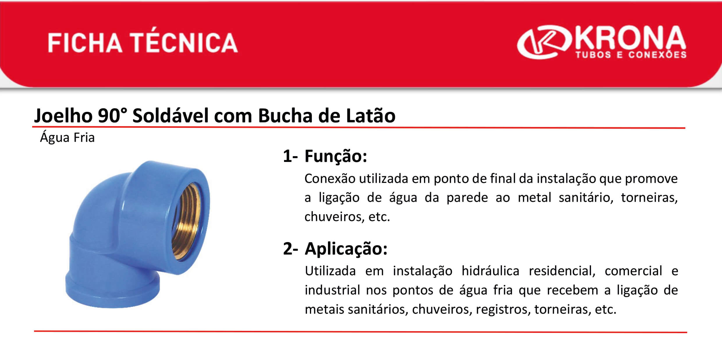 Ficha Técnica – Joelho 90° Soldável com Bucha de Latão