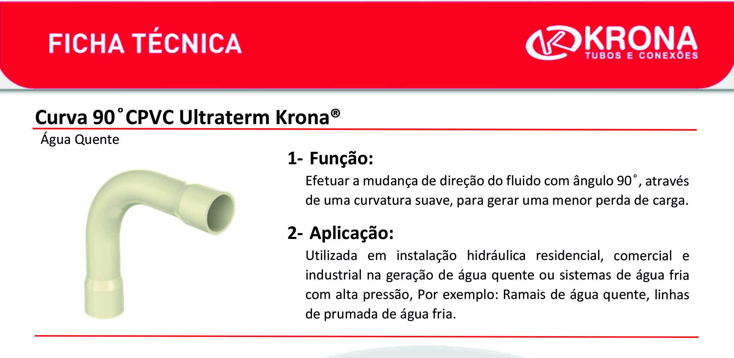 Ficha Técnica – Curva 90° CPVC Ultraterm Krona®