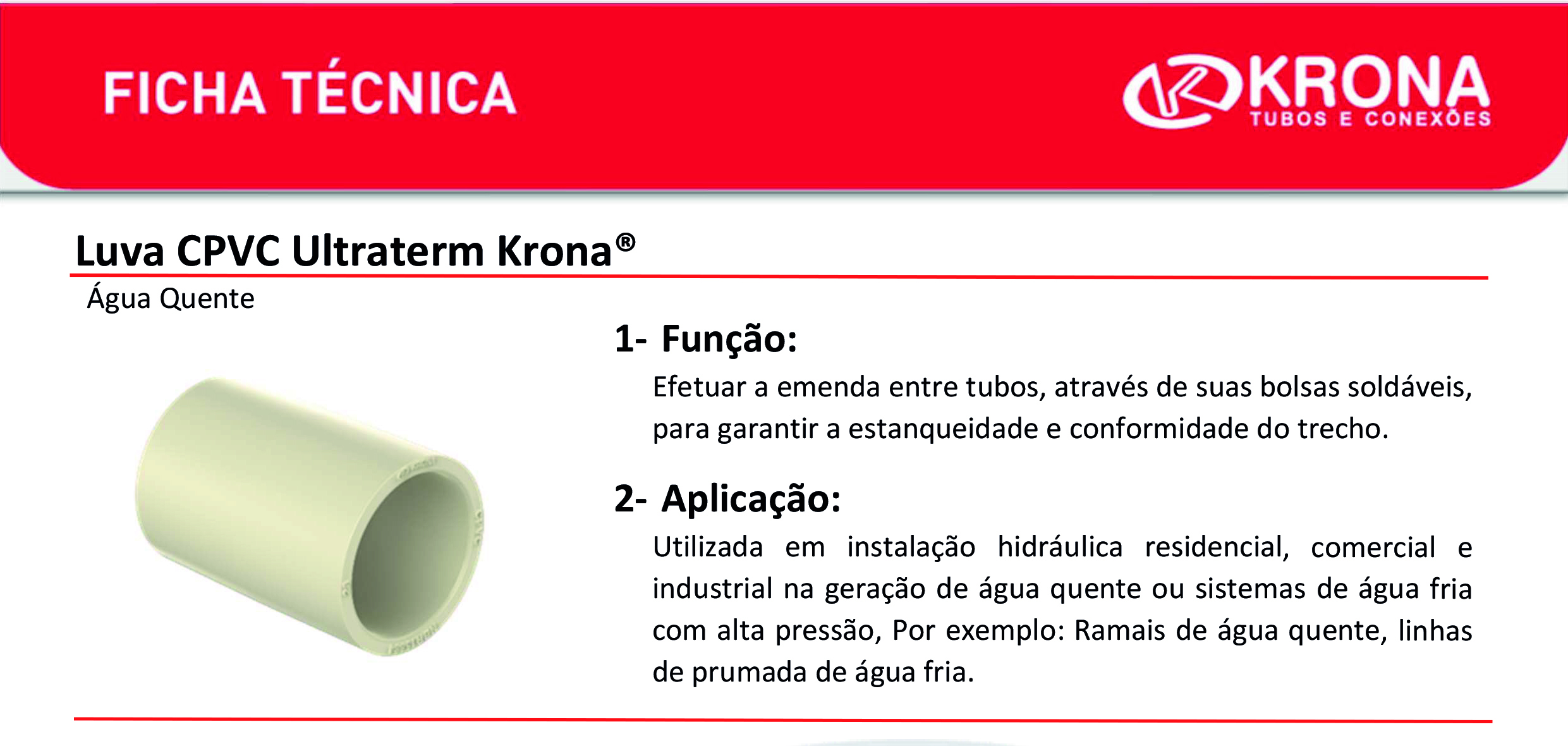 Ficha Técnica – Luva CPVC Ultraterm Krona®