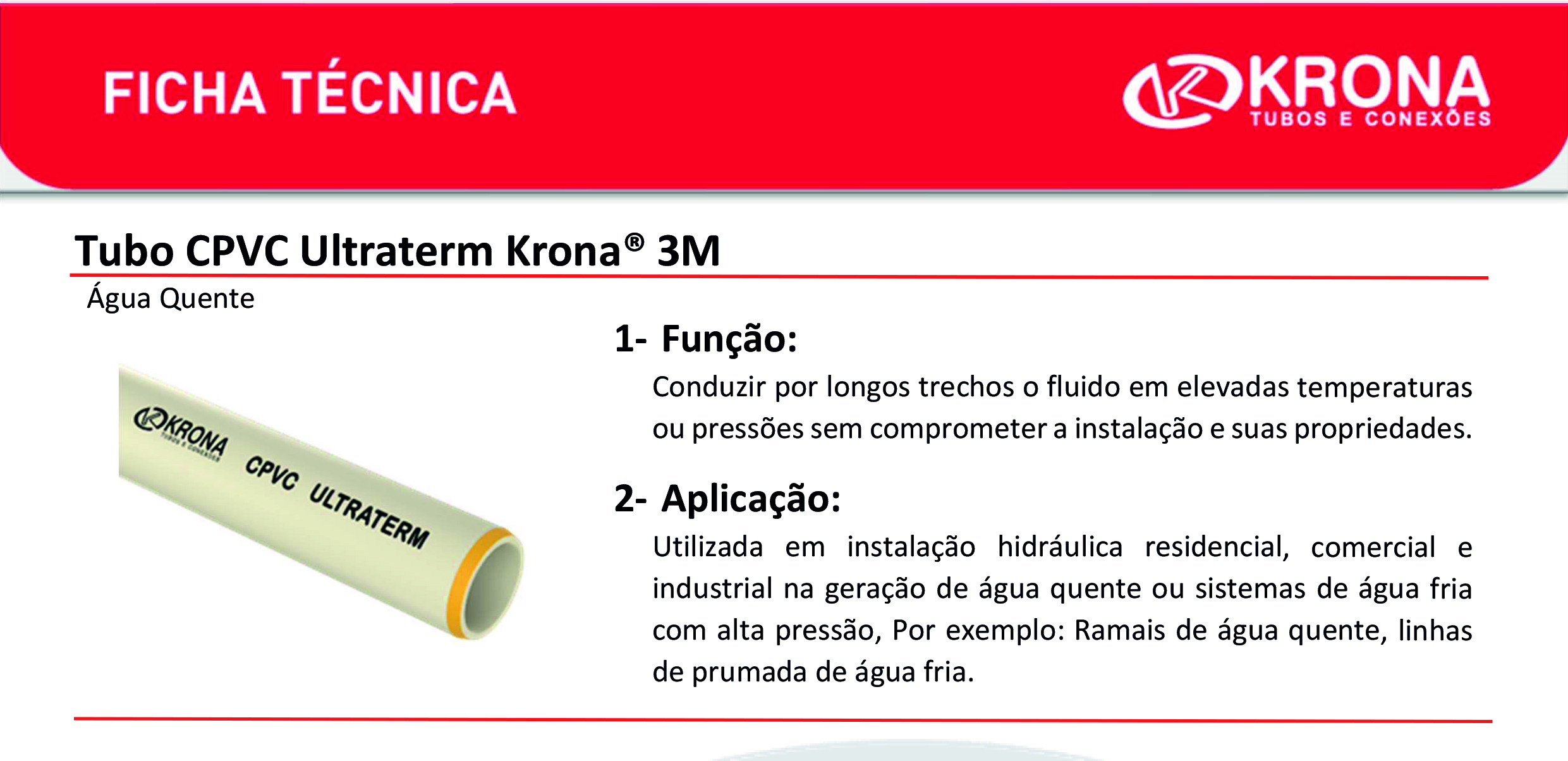 Ficha Técnica – Tubo CPVC Ultraterm Krona® 3M