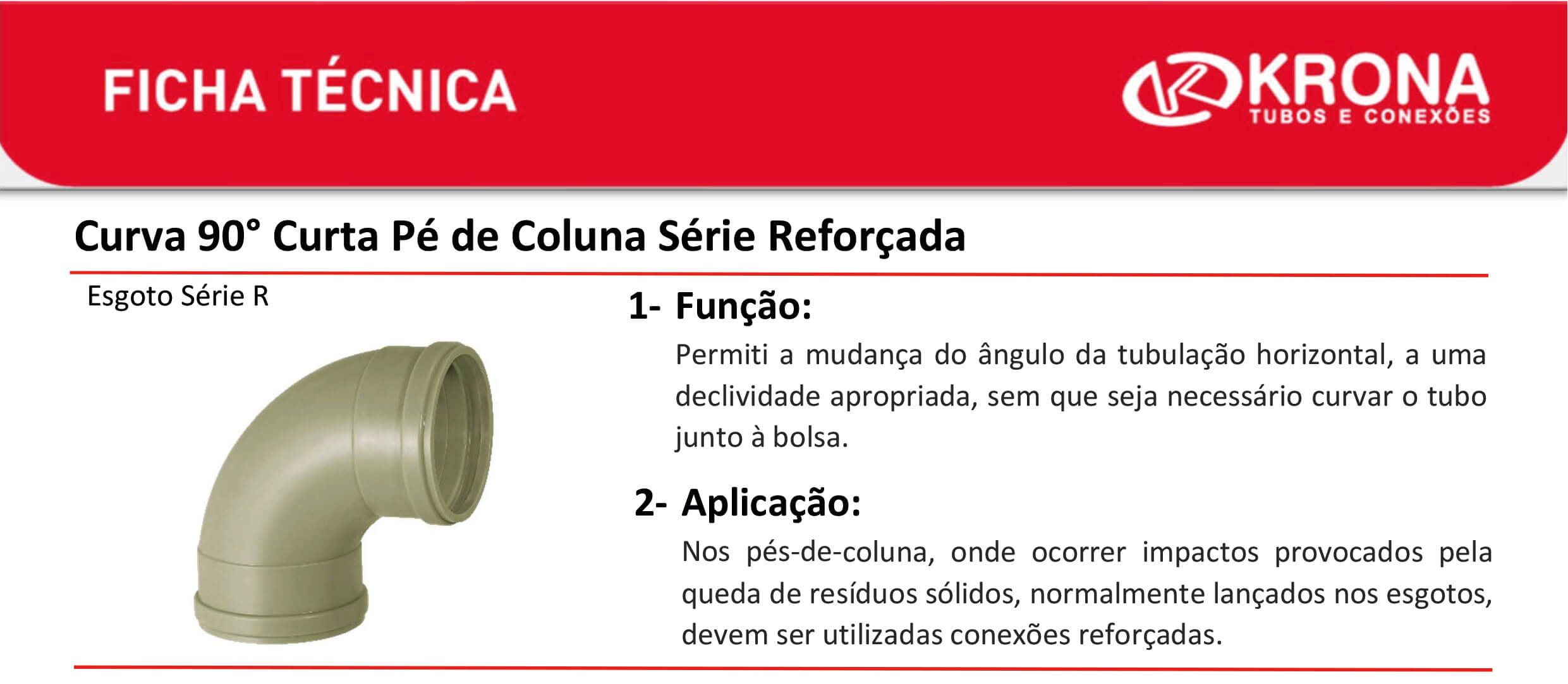 Ficha Técnica – Curva Curta Pé de Coluna Série Reforçada