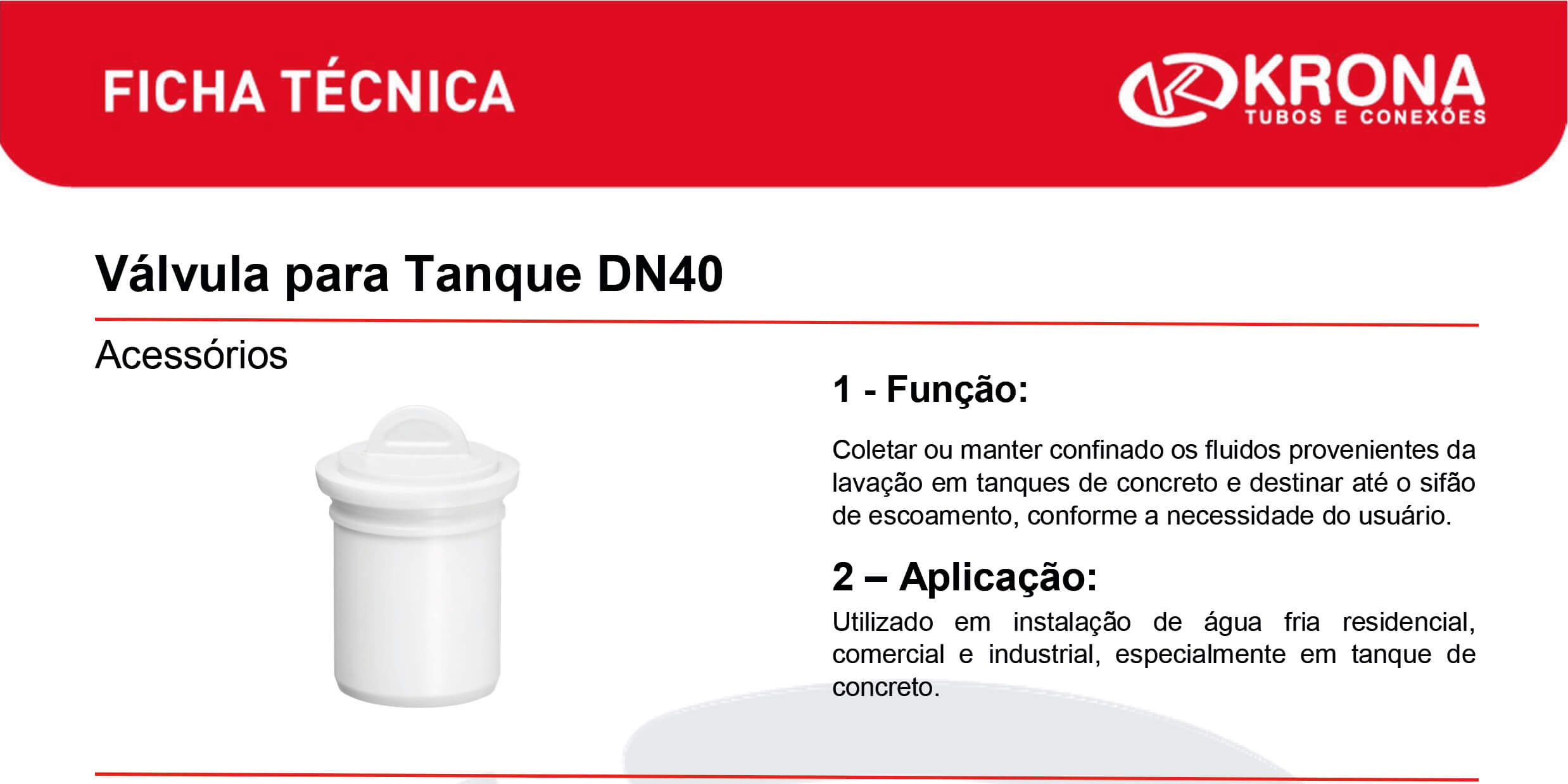 Ficha Técnica – Válvula para Tanque DN40