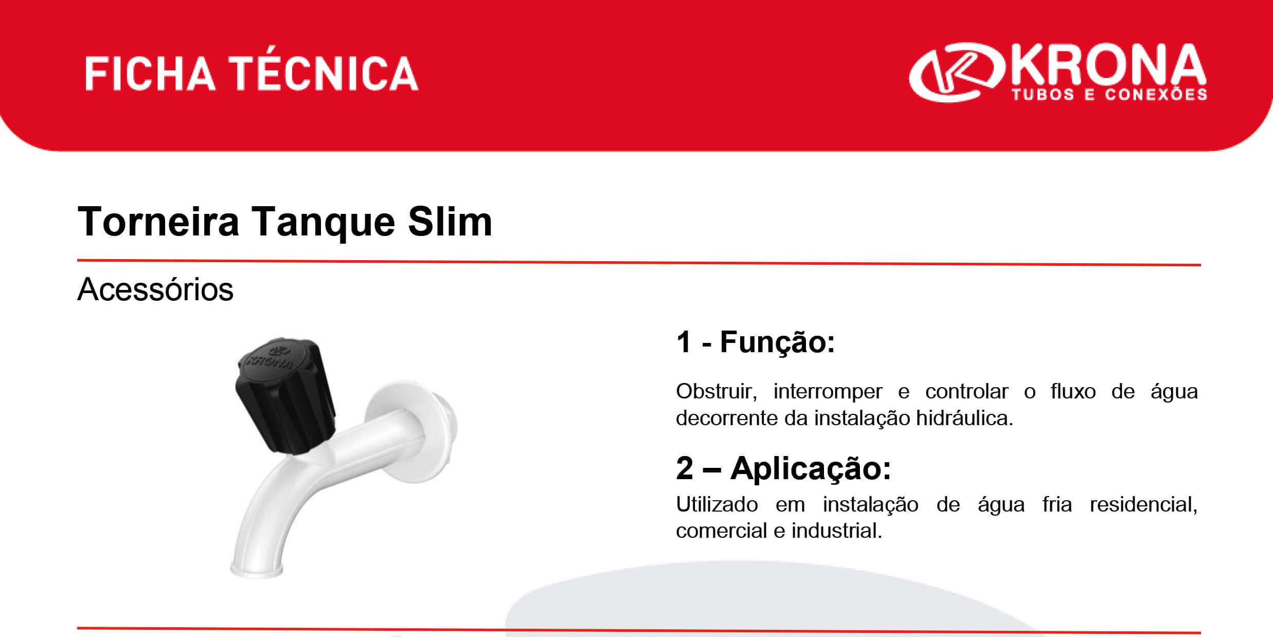 Ficha Técnica – Torneira Tanque Slim