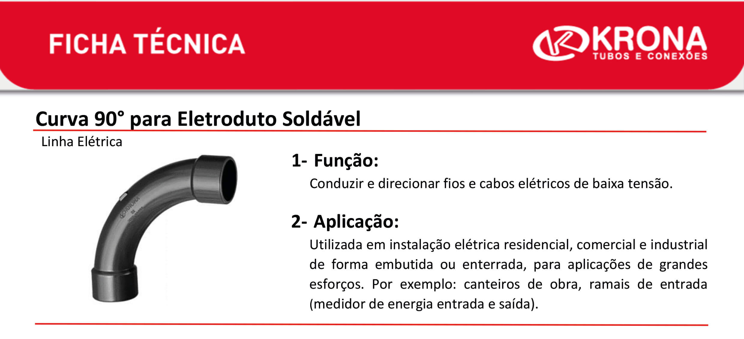 Ficha Técnica – Curva 90° para Eletroduto Soldável