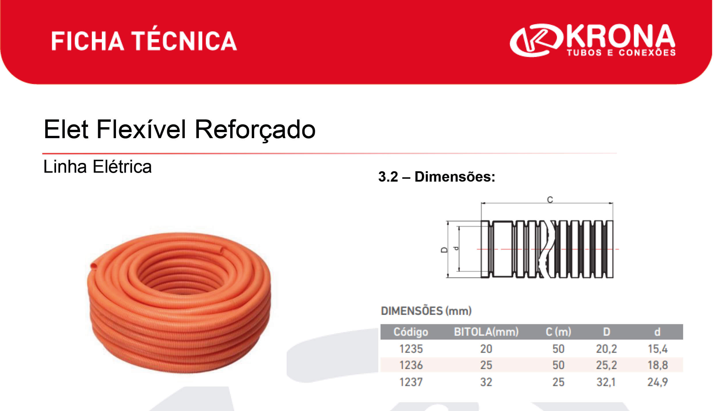 Ficha Técnica – Eletroduto Flexível Corrugado Reforçado