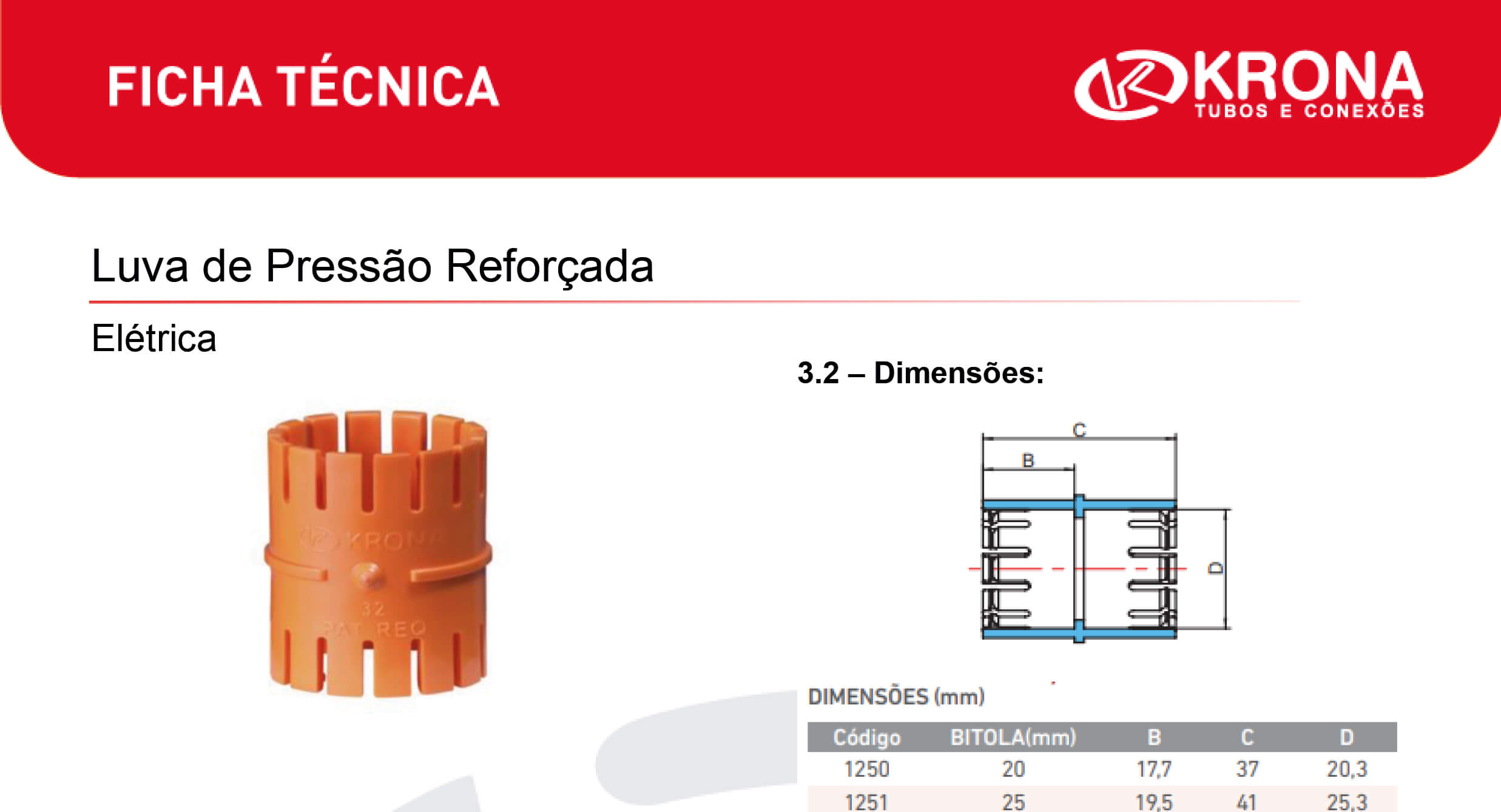 Ficha Técnica-Luva de Pressão Reforçada