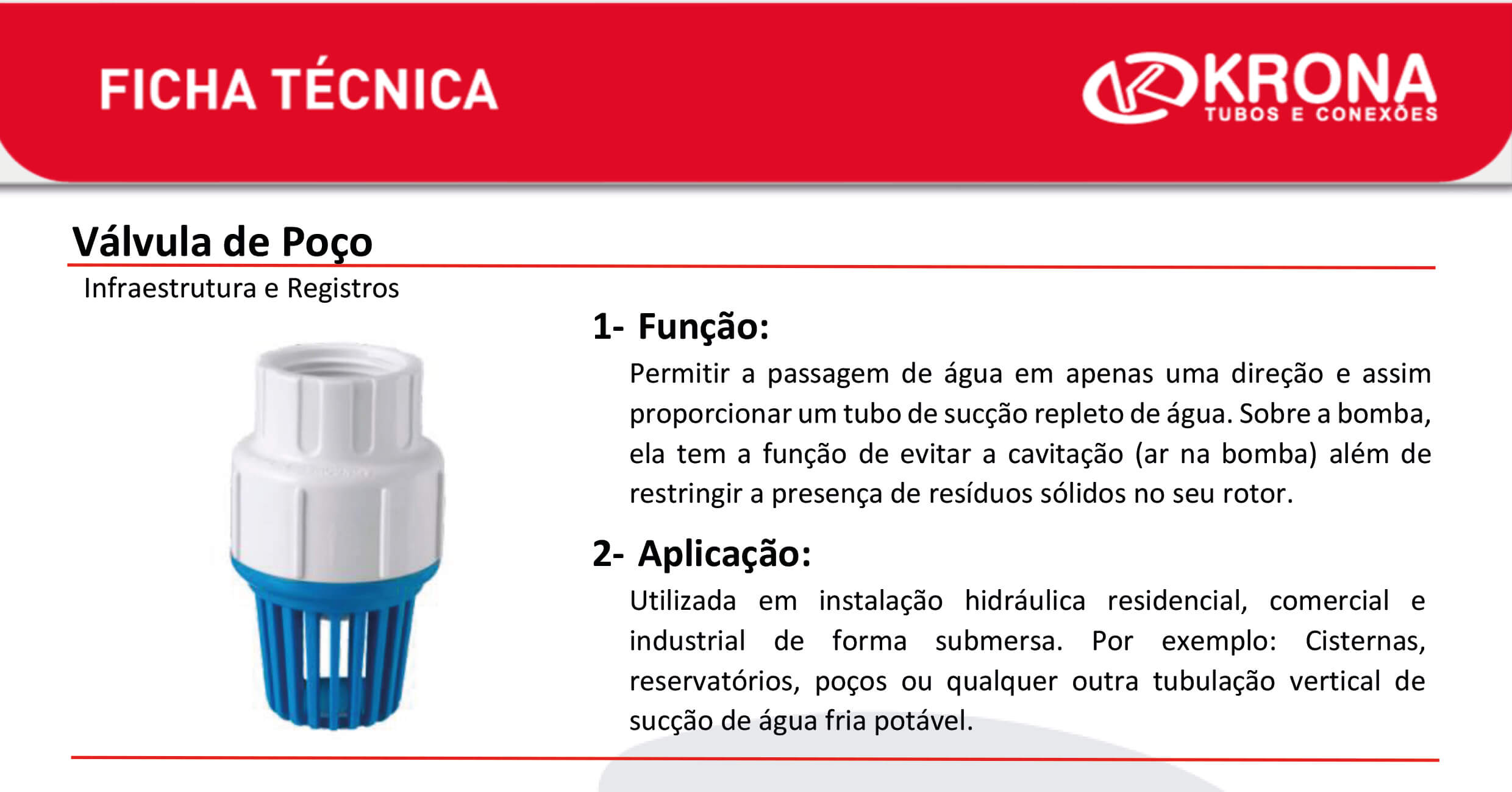 Ficha Técnica – Válvula de Poço