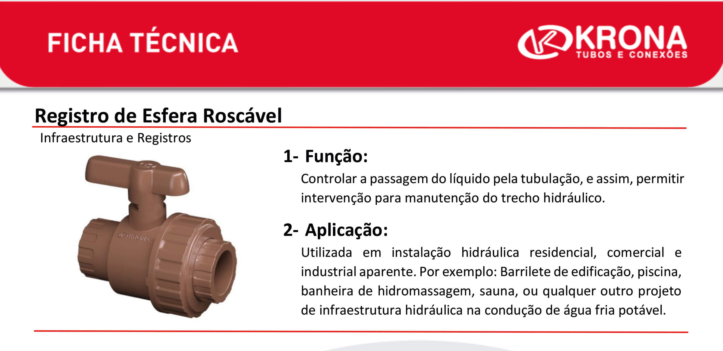 Ficha Técnica – Registro de Esfera Roscável