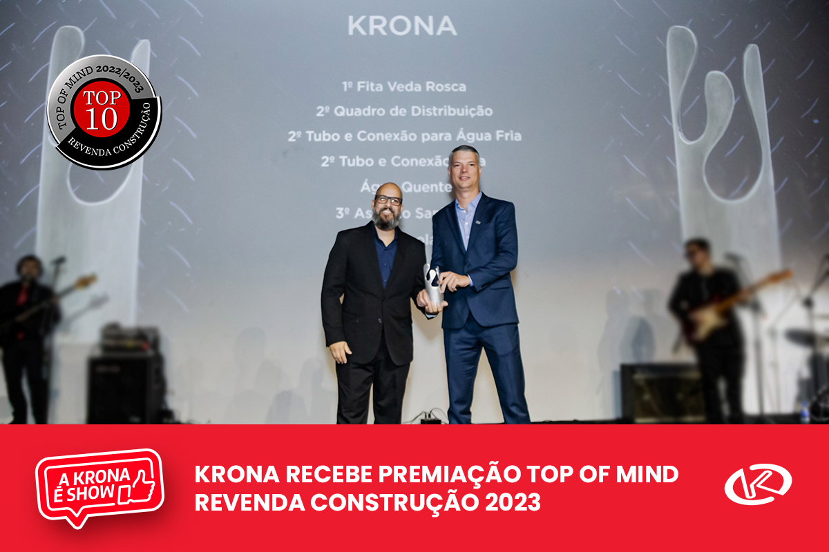 Krona recebe premiação Top Of Mind Revenda Construção 2023