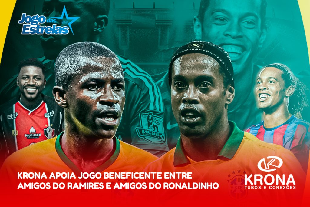 Krona apoia jogo beneficente entre Amigos do Ramires e Amigos do Ronaldinho