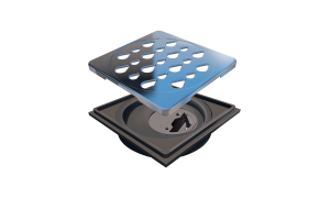 Grelha Quadrada 100 mm Polida com Acessórios