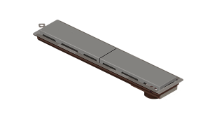 Ralo Linear PVC Seco 50 cm Saída Extremidade Acab. Cinza