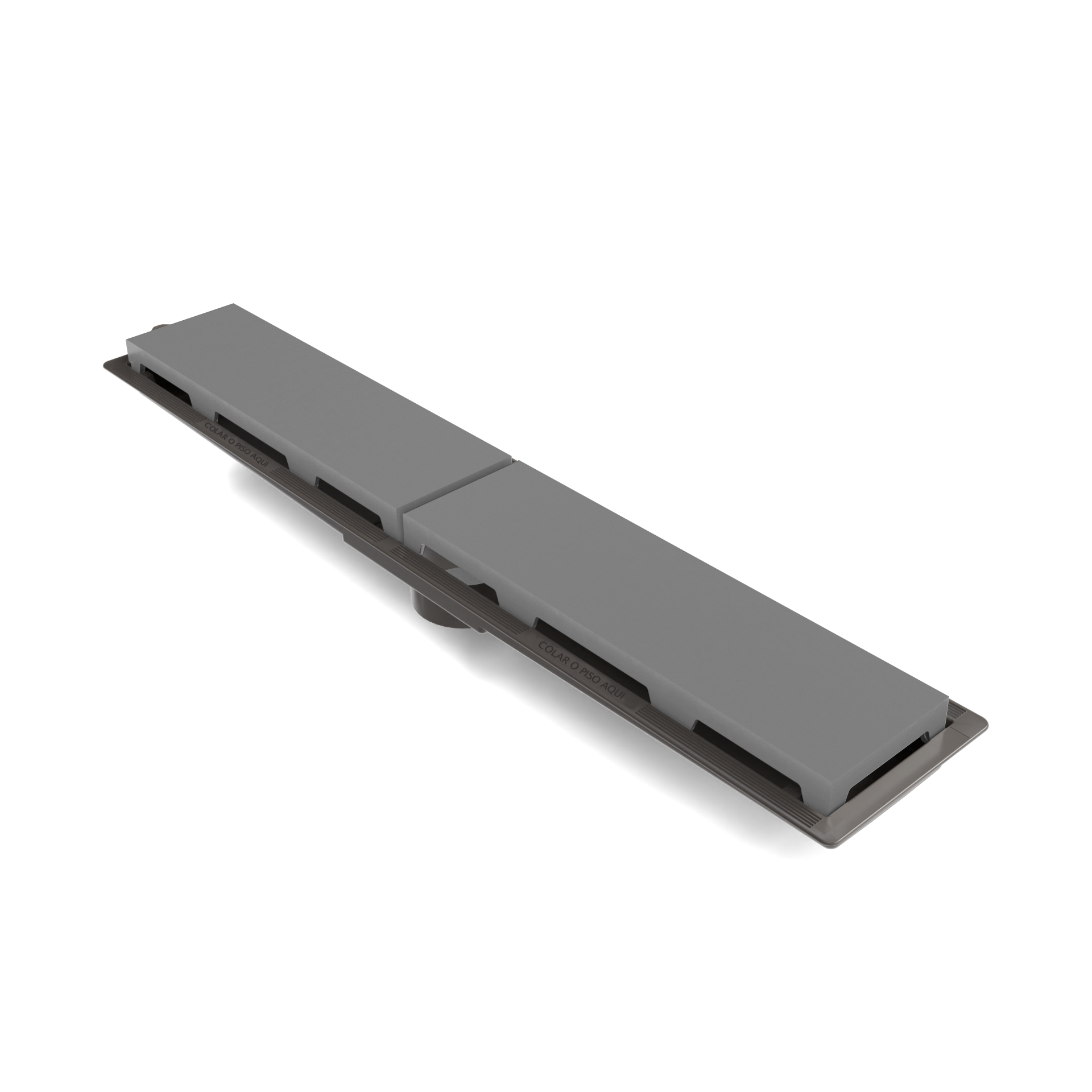 Ralo Linear PVC Seco 50 cm Acab. Cinza