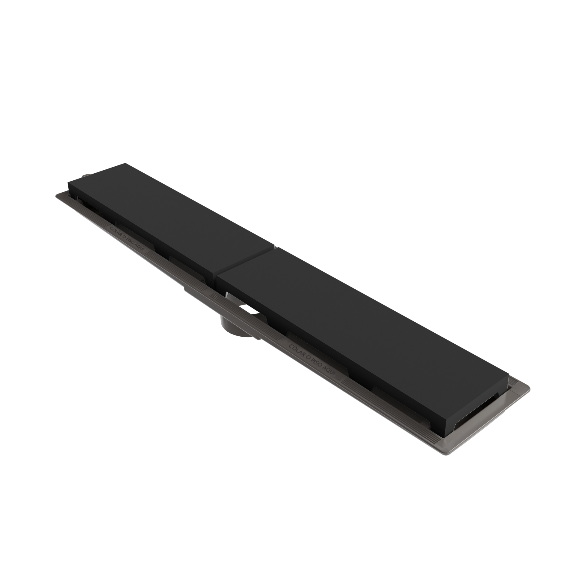 Ralo Linear PVC Seco 50 cm Acab. Preto